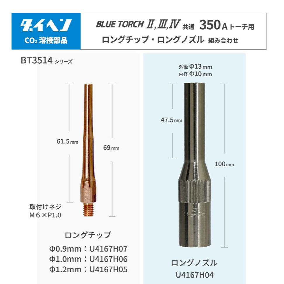 ダイヘン ( DAIHEN ) 小電流 用 ノズル U4167H01 CO2 MAG 溶接 ブルートーチ BT3514、BT3510 シリーズ 用 5本