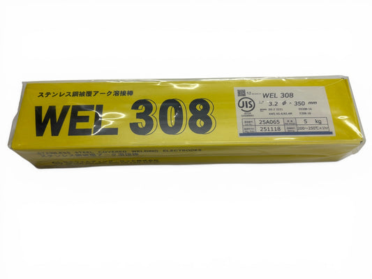 WEL ( 日本ウェルディングロッド )　アーク溶接棒 　WEL 308　ステンレス鋼 用 φ 3.2mm 350mm 小箱 5kg