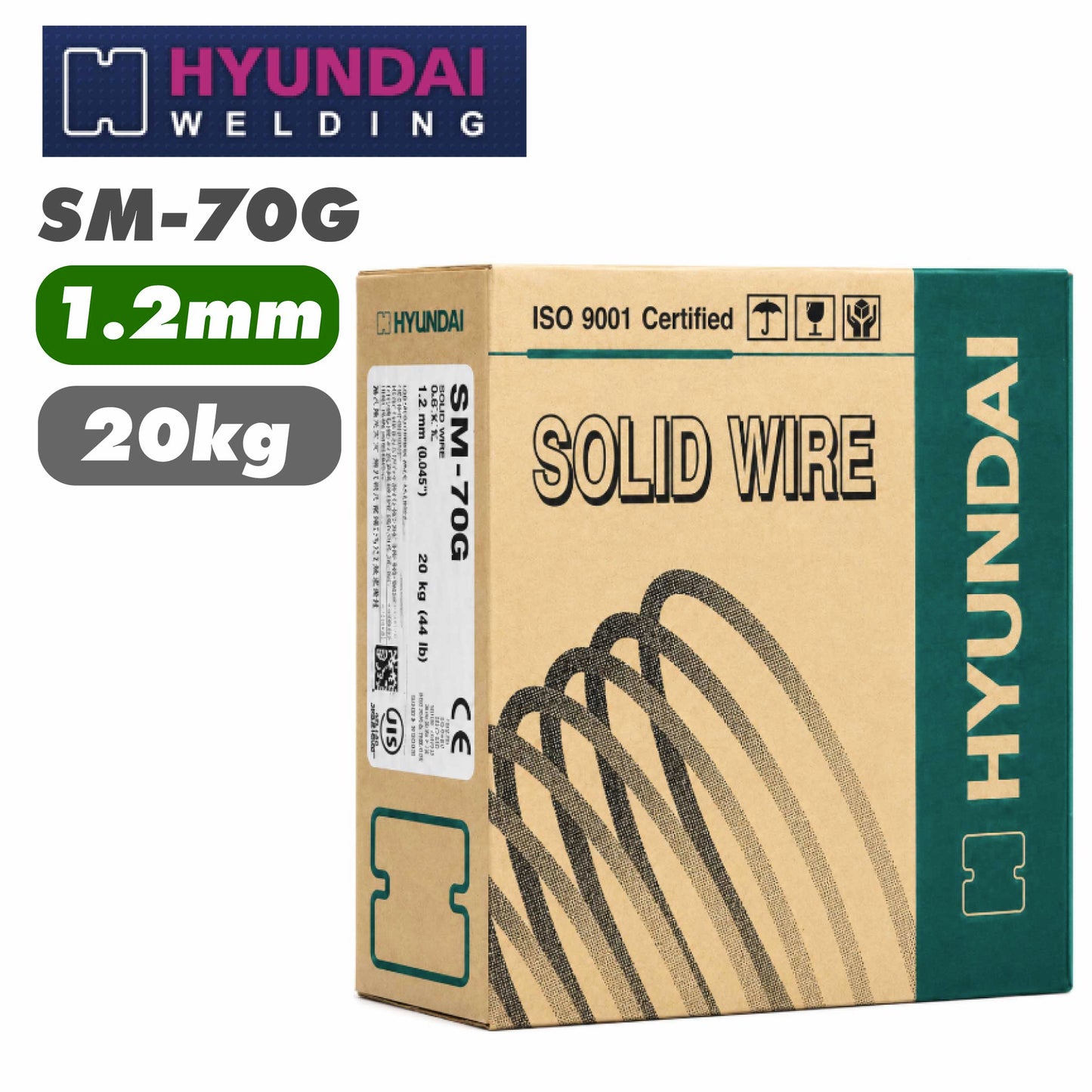 現代 ヒュンダイ ソリッド溶接ワイヤー SM-70GE 1.2mm 20kg CO2溶接用